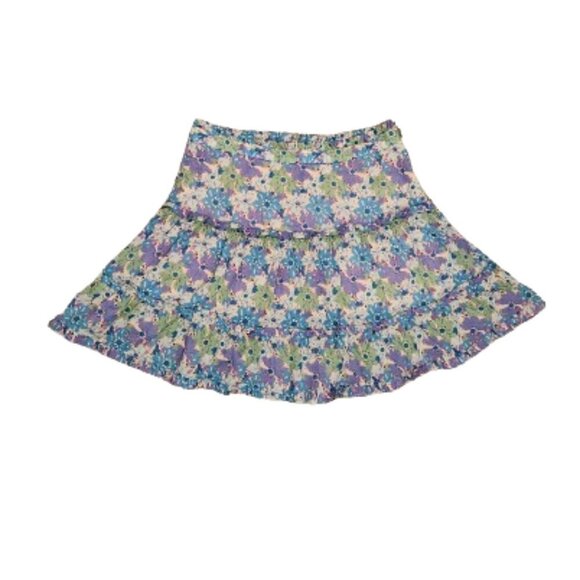 Marc Jacobs Vintage Boho Floral Ruffle Tiered Ruched Slit Scallop Mini Skirt - Picture 3 of 8